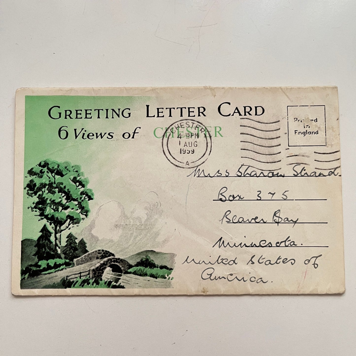 6 Views of Chester Greeting Letter Card Dorchester, England 1959 Postcard PQ1