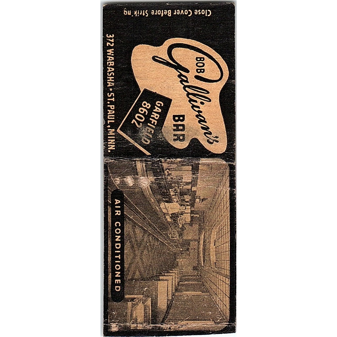 Bob Gallivan's Bar St. Paul Minnesota Vintage Matchbook Cover SF3-Y9