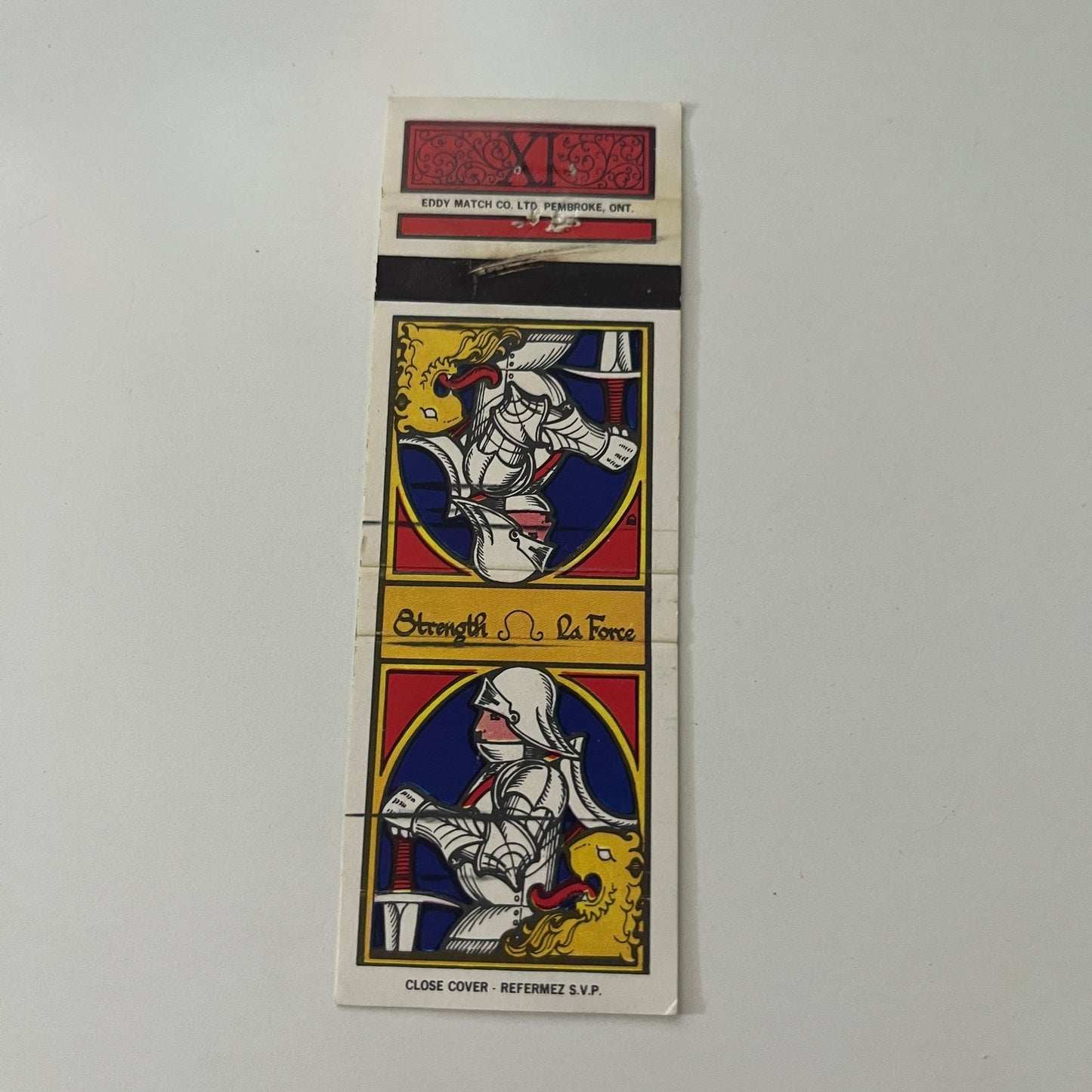 Strength - La Force - Eddy Match Tarot Card Vintage Matchbook Cover MB37-2