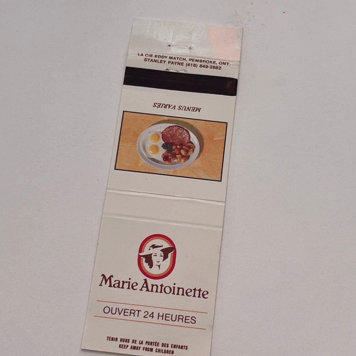 Marie Antoinette Restaurants Canada Vintage Matchbook Cover MB59-2