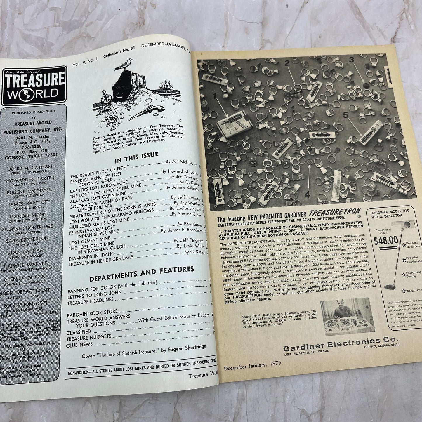 1975 Jan - Long John Latham's Treasure World Magazine - Treasure Hunting M13