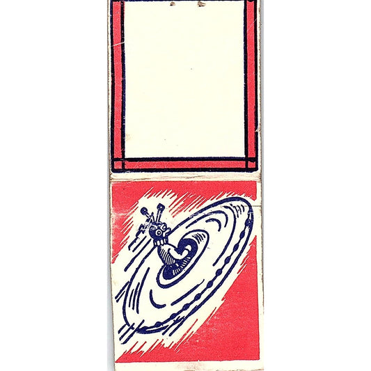 UFO Spaceman Atomic Blank Vintage Matchbook Cover SC7-Y4