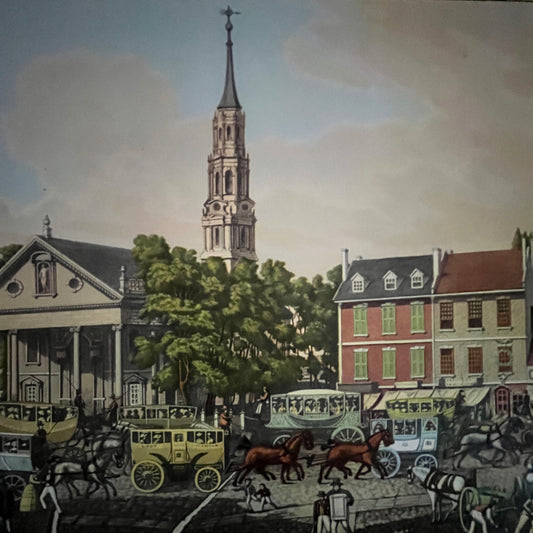 St. Paul's Church Broadway New York 1831 Lithograph 12x16" Art Print FL1