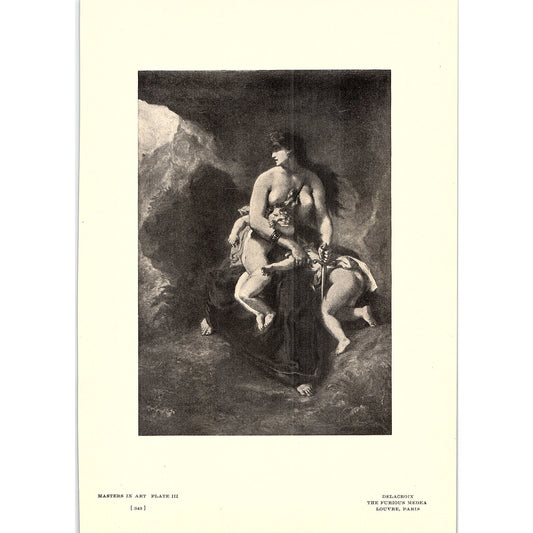 The Furious Medea - Delacroix - 1907 Litho Art Print AF4-5