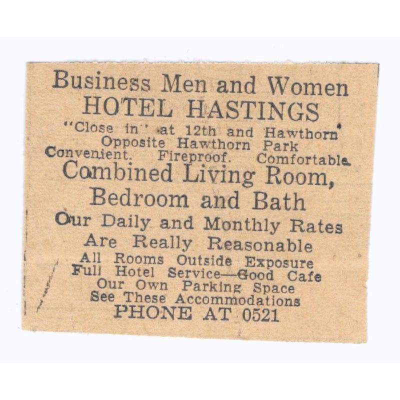 Hotel Hastings Minnesota 1935 Minneapolis Journal Advertisement AE7-H3