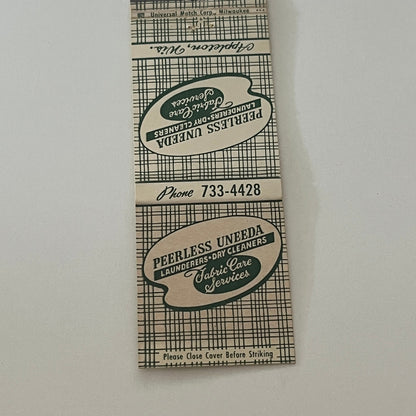 Peerless Uneeda Launderers Appleton WI Matchbook Cover TB6-MB2-4