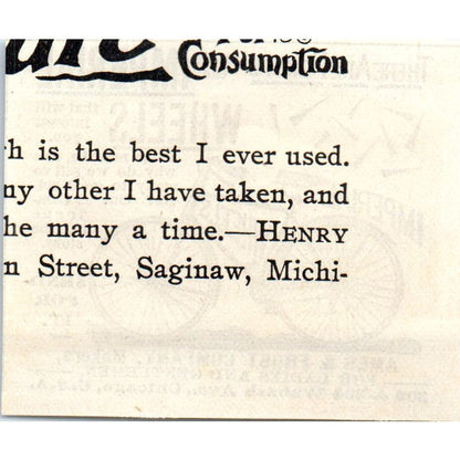 Imperial Bicycle Wheels Ames & Frost Co Chicago c1890 Victorian Ad AE8-CH9