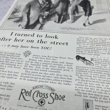Arch-Tone Red Cross Shoe US Shoe Co Cincinnati 1928 Original Advertisement FL6-8