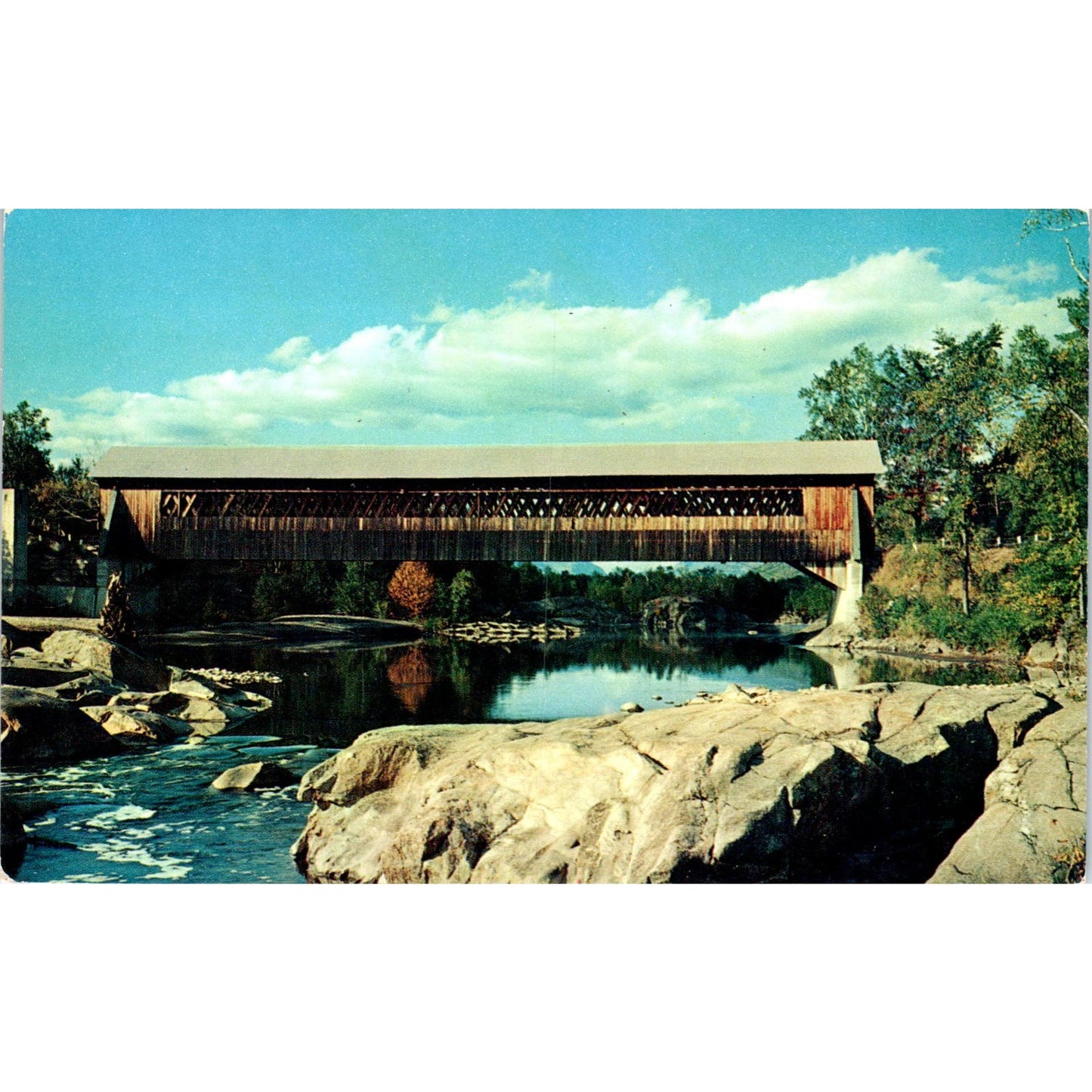 Old Lattice Bridge Pemigewasset Woodstock NH Covered Bridge Postcard PC13