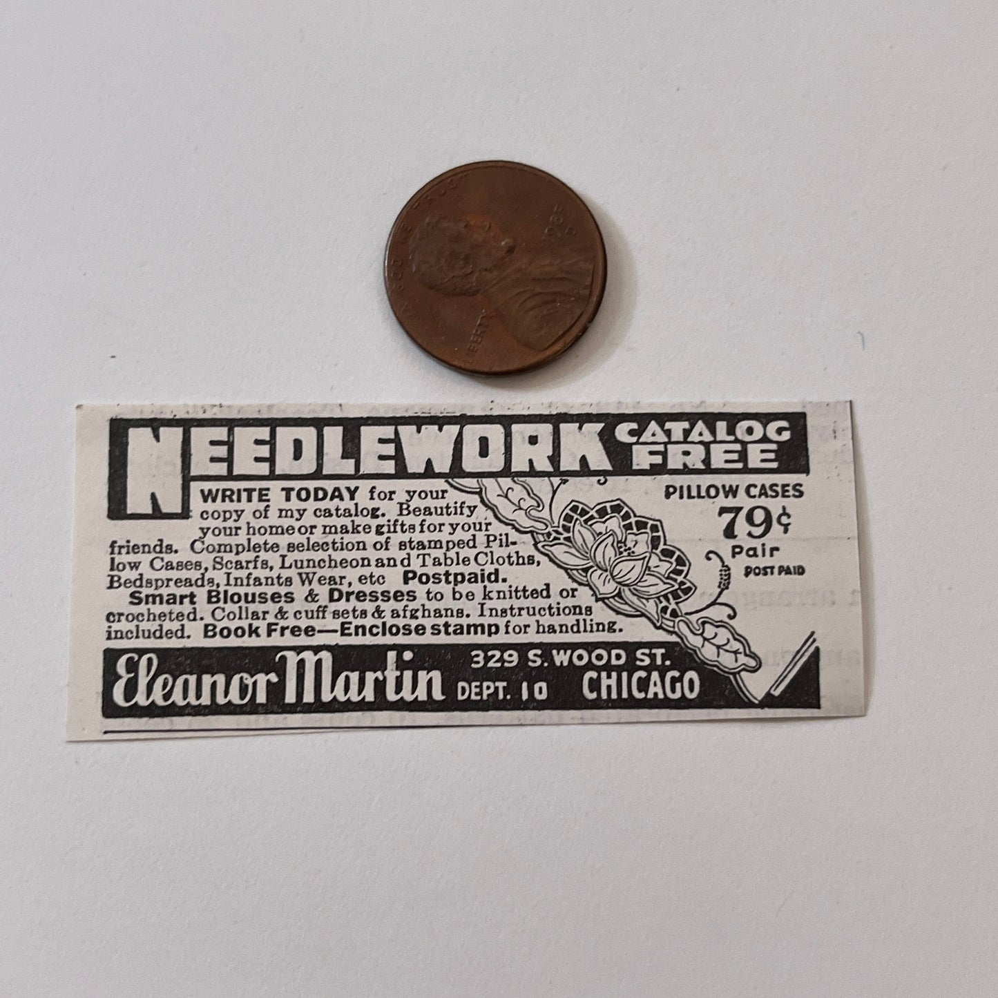 Eleanor Martin Needlework Chicago IL 1936 Ad SAG4-M4