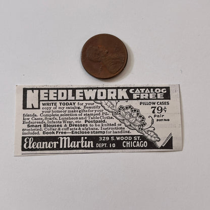 Eleanor Martin Needlework Chicago IL 1936 Ad SAG4-M4