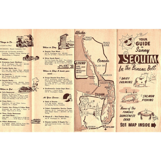 Your Guide to Sunny Sequim Washington Banana Belt 1960s Travel Brochure TH2-TB4