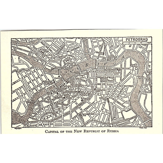 Map of the Capital of The New Republic of Russia 1919 WWI Print AF9-M2