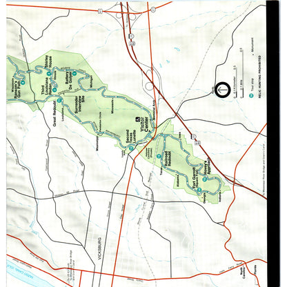 Vtg Vicksburg National Military Park MS Fold Out Map & Travel Brochure TF4-B4