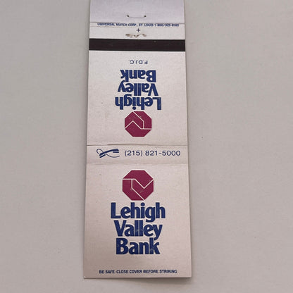 Lehigh Valley Bank FDIC Vintage Matchbook Cover TB6-MB2-3