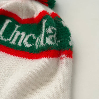 Vintage 1970s Knit 7-UP The Uncola Stocking Cap Beanie Hat With Pompom TF9