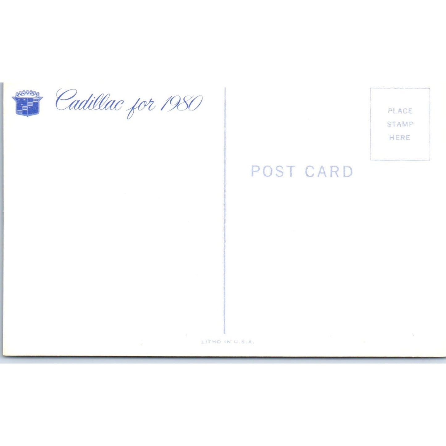 1980 Cadillac Promo Cream Vintage Postcard PC12