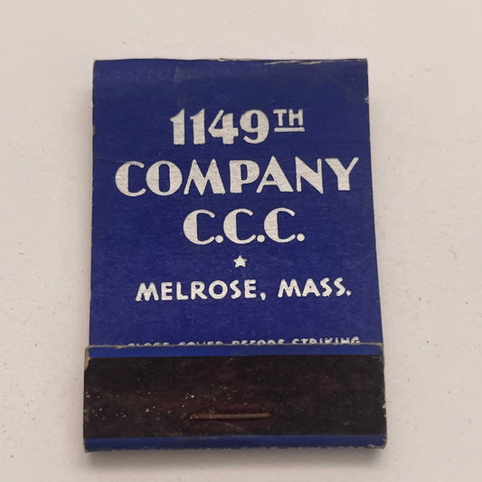 1149th Company CCC Melrose MA Civilian Conservation Corps Matchbook TB8-MB2-4