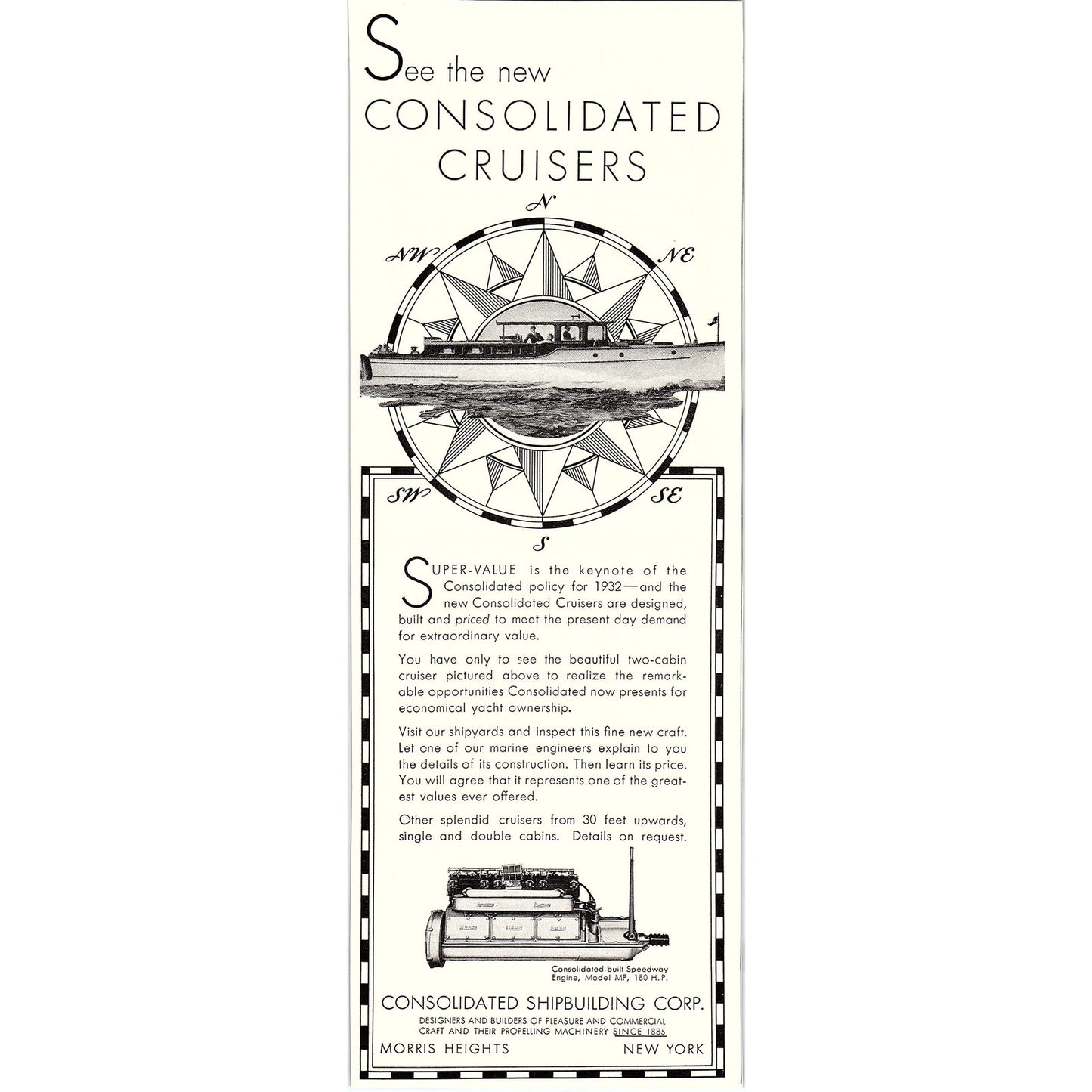 Cruisers Yachts Consolidated Shipbuilding Corp Morris Heights NY 1932 AG2-3
