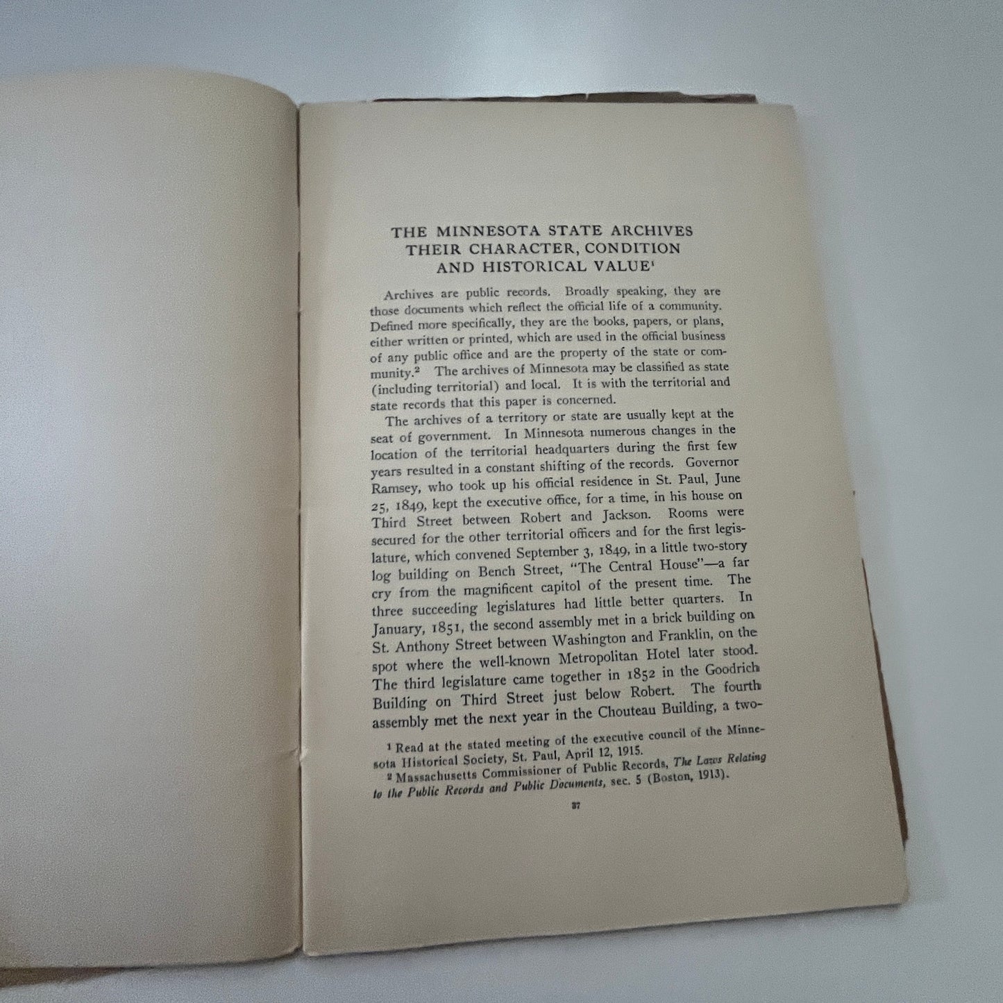 1915 Minnesota History Bulletin Minnesota Historical Society Booklet TG2-OB
