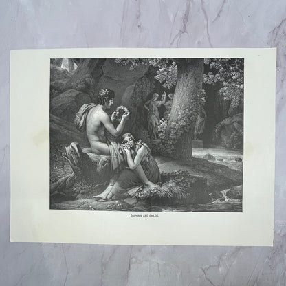 Daphnis and Chloe Antique 8.5x11.5" Engraving Art Print V20
