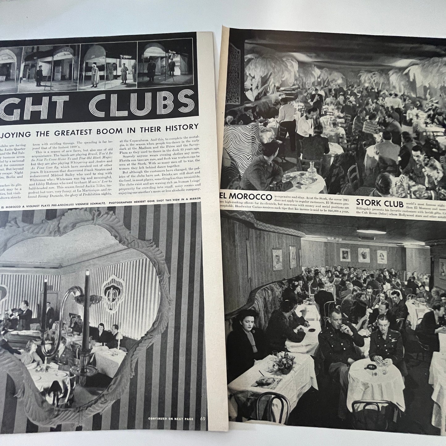 Night Club Boom El Chico Nick's El Morocco Stork Club 2 Page 1940s Article V30-1
