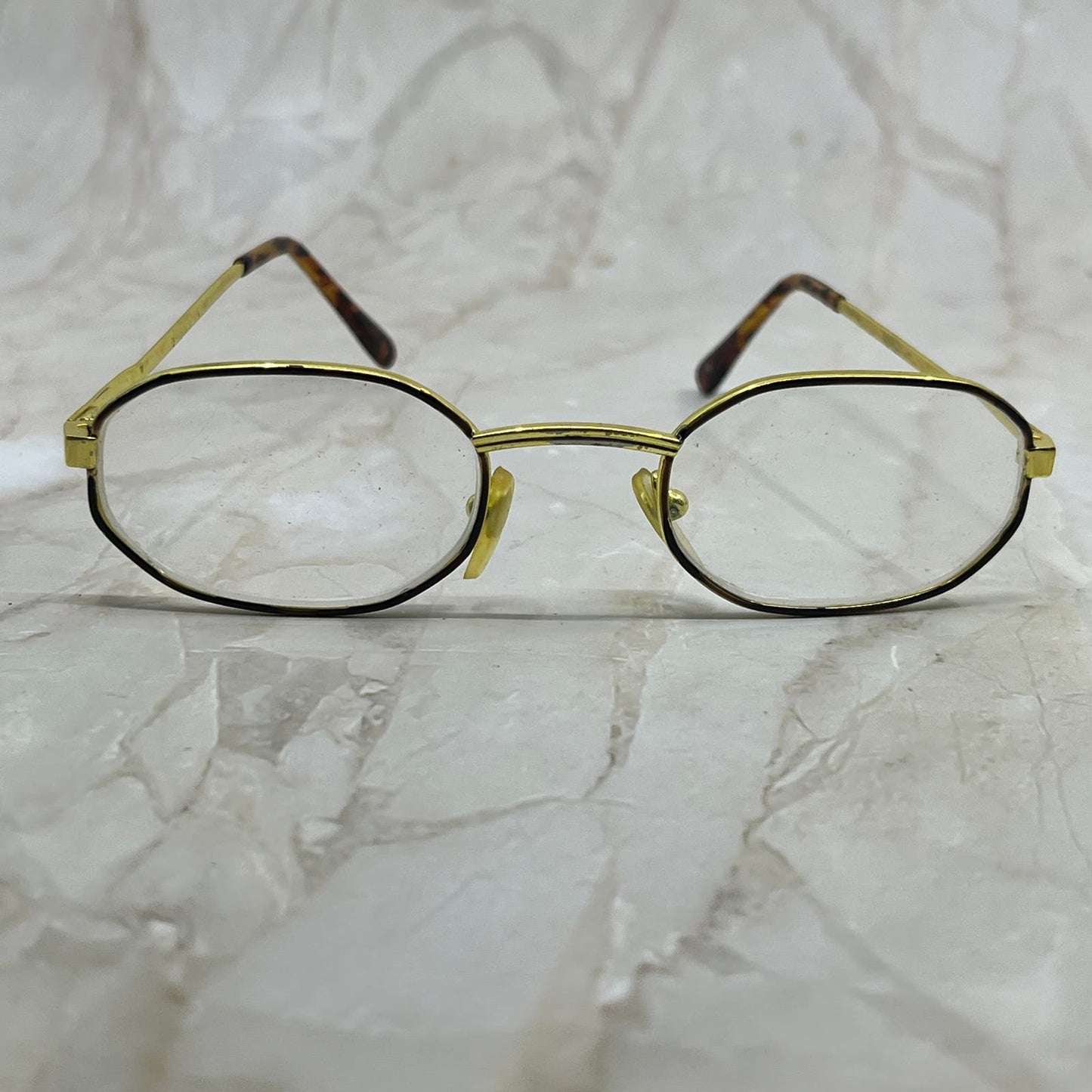 Vintage Oval Tortoise & Gold Tone Sunglasses Eyeglasses Frames TE9-G2-12