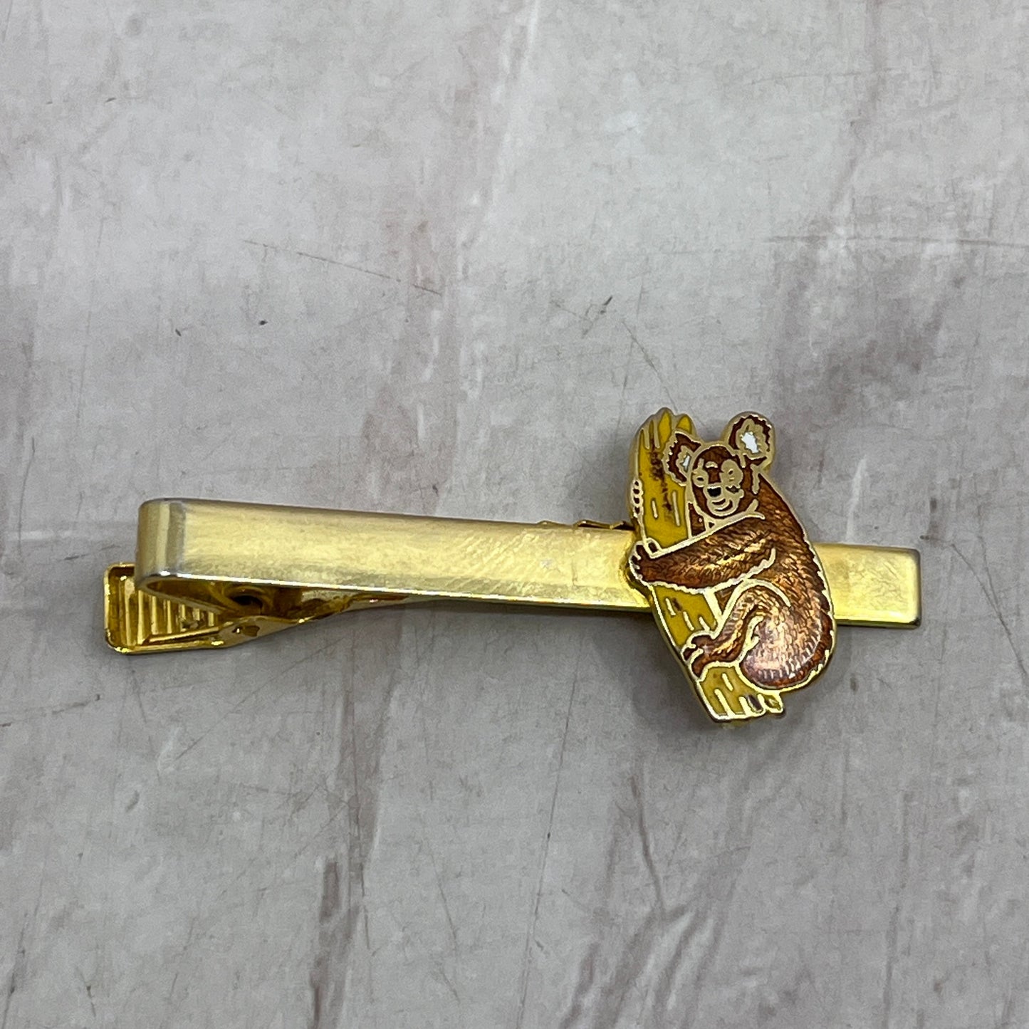 Vintage Enamel Koala Bear Tie Clip Clasp Bar SF4
