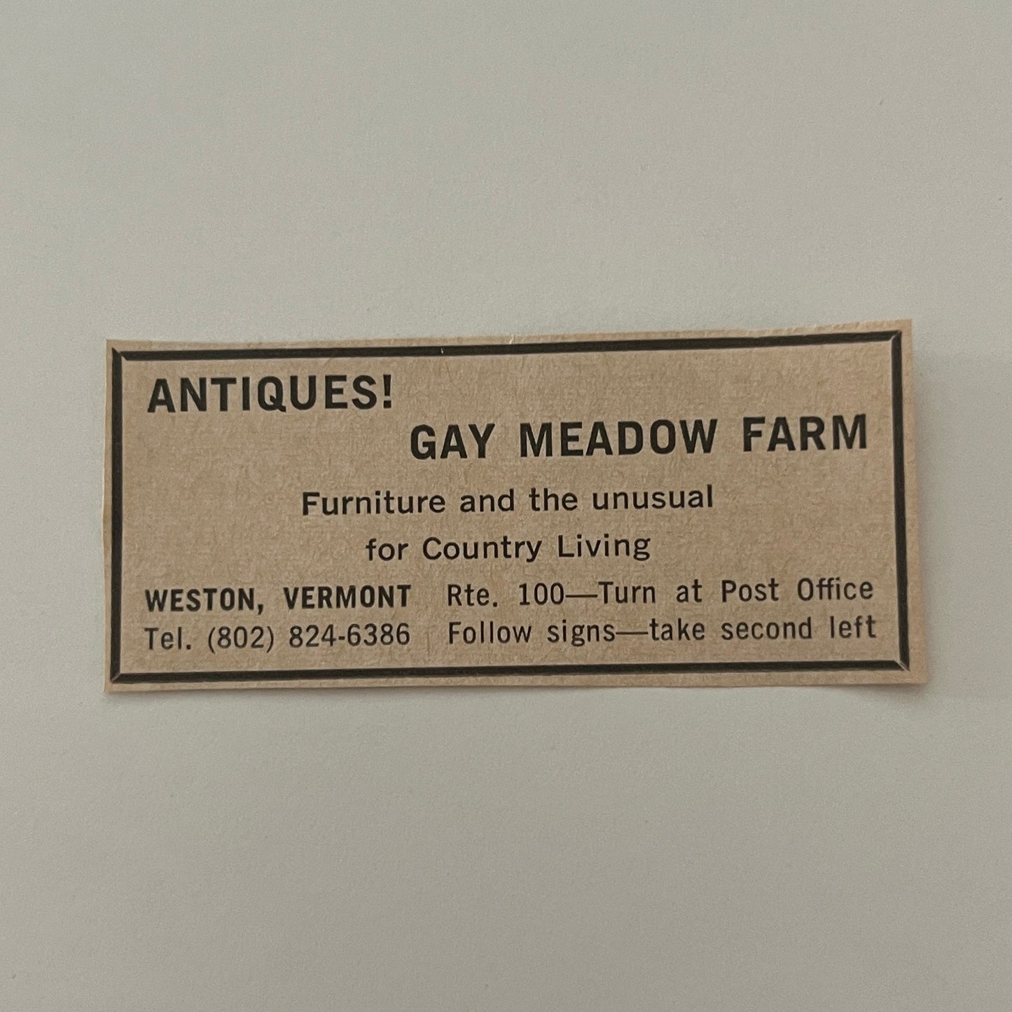 Gay Meadow Farm The Unusual Country Living Weston VT 1971 Magazine Ad SAG4-S18
