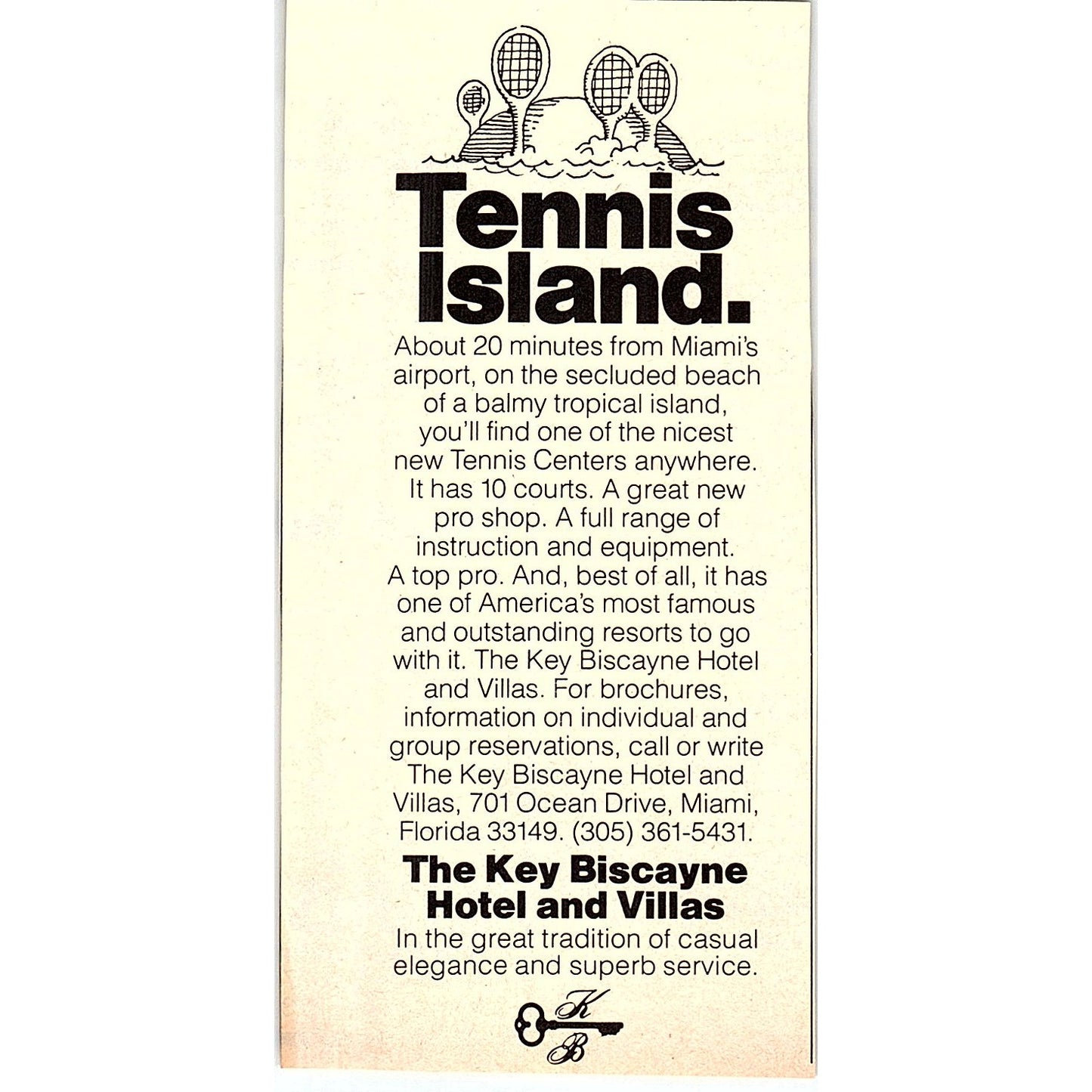 Tennis Island - Key Biscayne Hotel and Villas 1977 Ad AF3-Q2