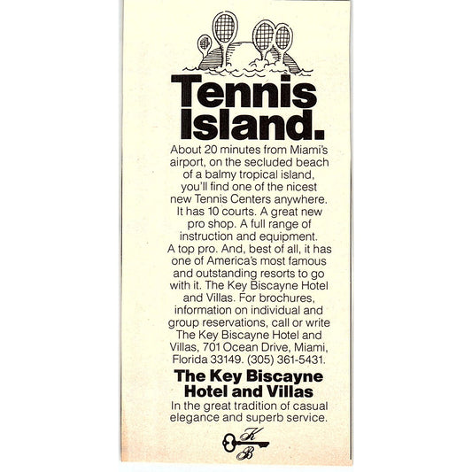 Tennis Island - Key Biscayne Hotel and Villas 1977 Ad AF3-Q2