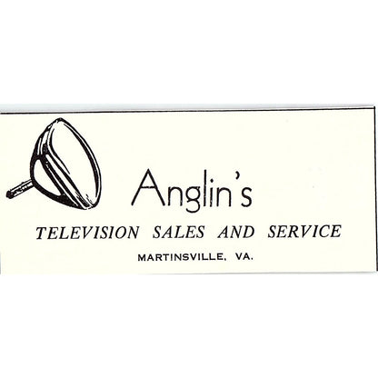 Anglin's Television Sales and Service Martinsville VA 1960s Ad AG2-M3