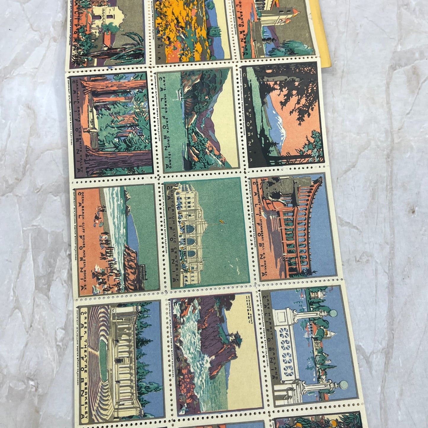 1914 Official California Poster Stamps Volland Poster Stamp Co TI8-S6