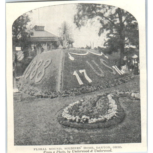 Floral Mound Soldiers Home Dayton Ohio 1897 Victorian Photo AE9-TS6