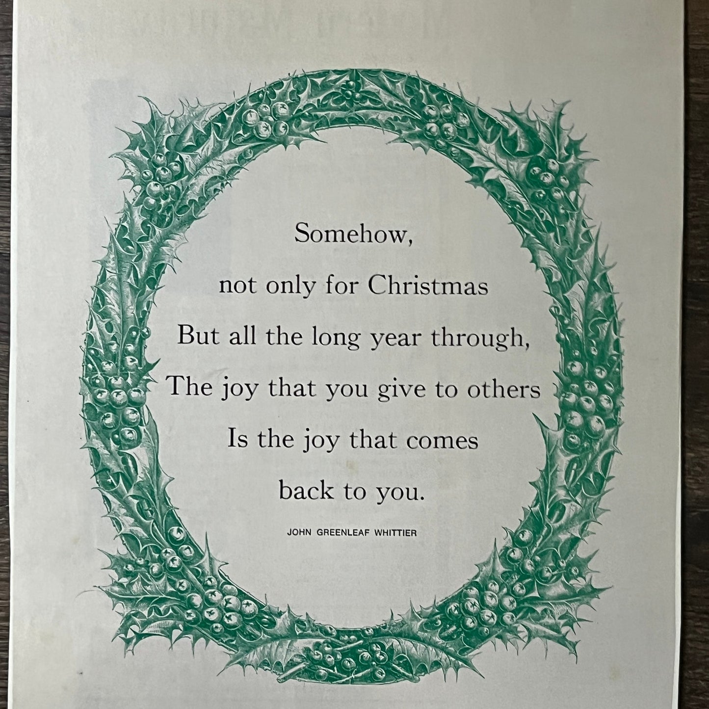 Vintage John Greenleaf Whittier Christmas Poem Print 8x10 Art Print V2