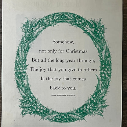 Vintage John Greenleaf Whittier Christmas Poem Print 8x10 Art Print V2