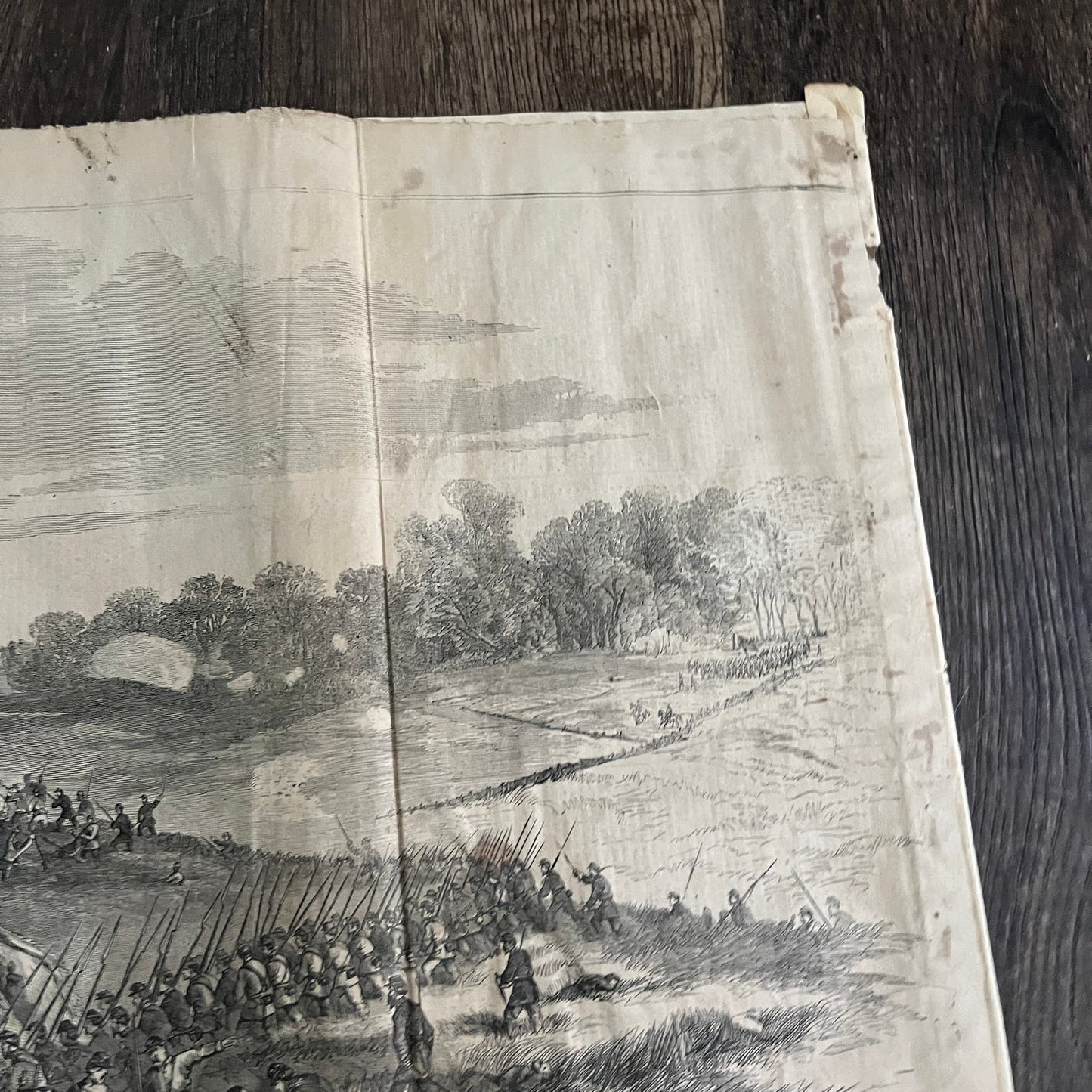 Battle of Cross Keys Shenandoah Valley Original 1863 Civil War Engraving C51