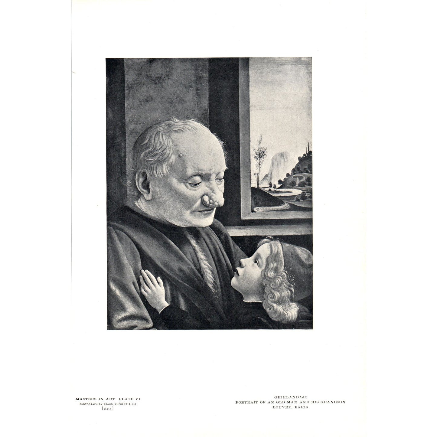 Portrait of an Old Man and His Grandson - Ghirlandaio c1905 Art Print D16