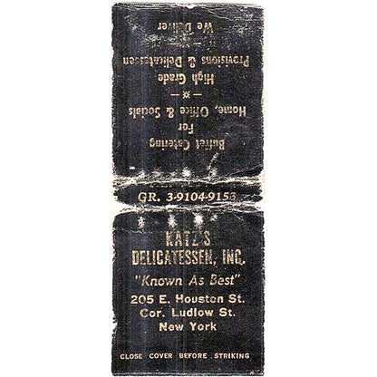 Katz's Delicatessen New York Vintage Matchbook Cover SF3-Y3
