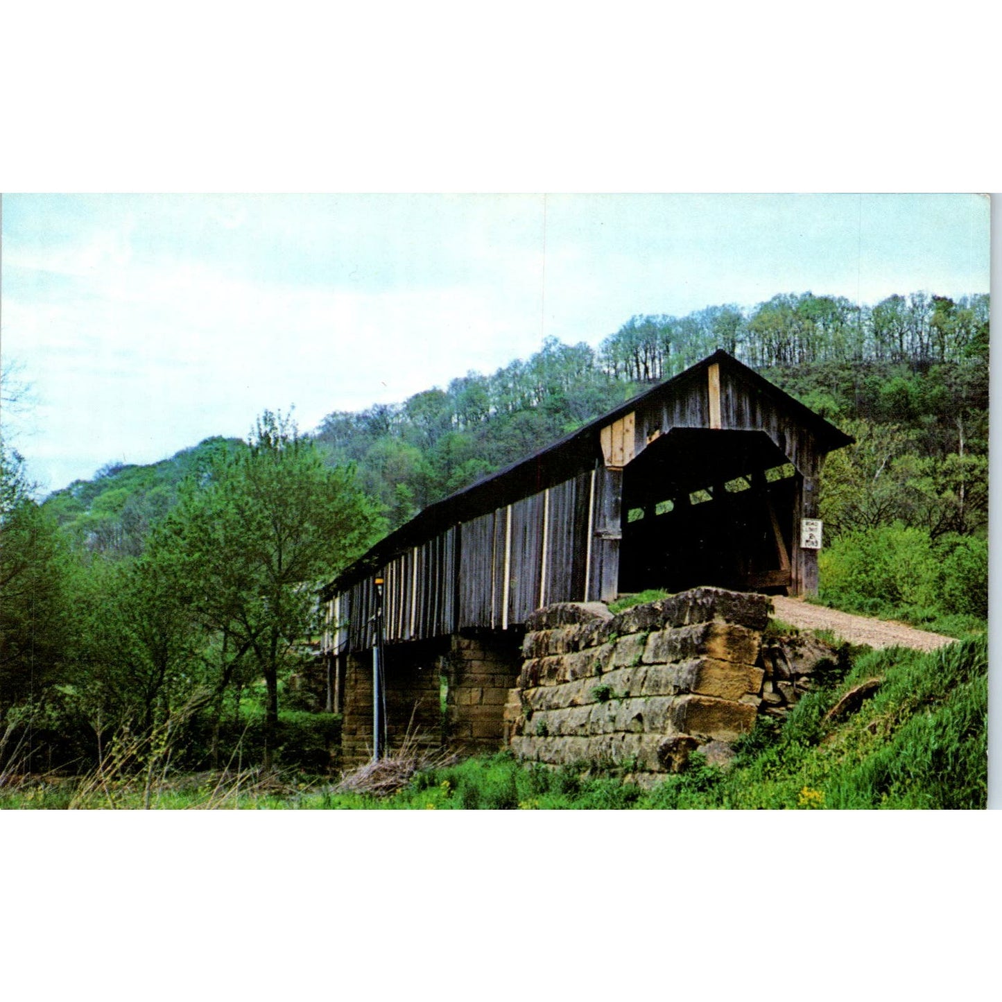 Monroe County #18 Little Muskingum River Ohio Covered Bridge Postcard PC6