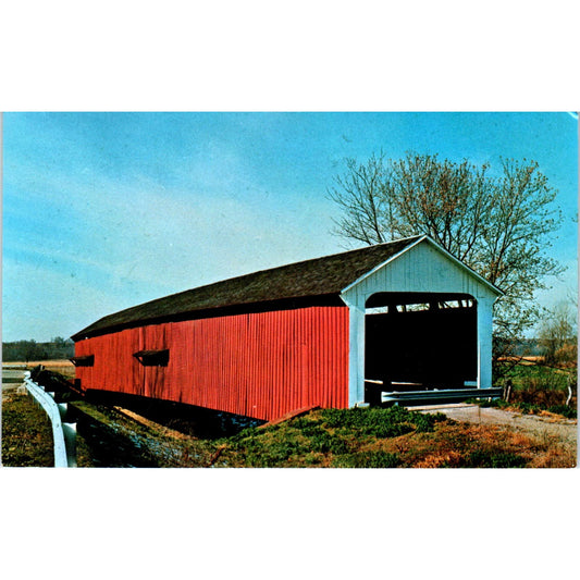 Thorpe Bridge Parke County IN No 16 Vintage Covered Bridge Postcard PD3
