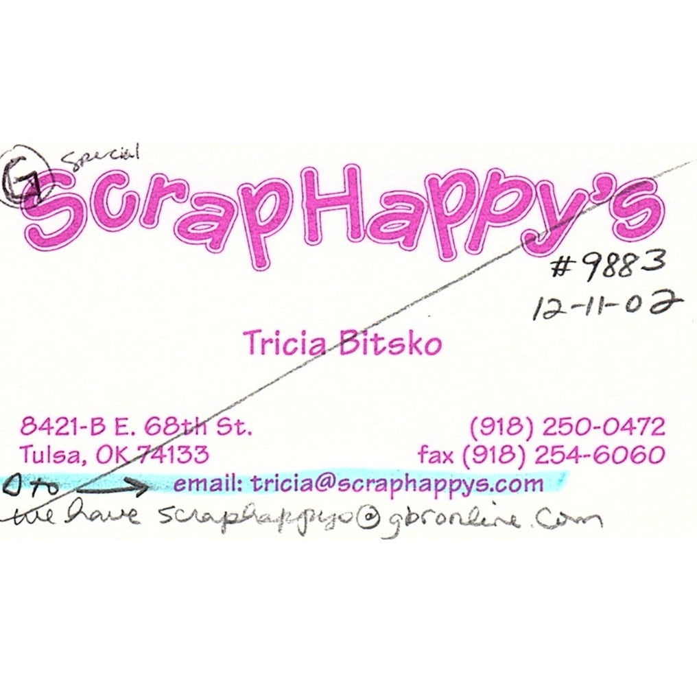 Scraphappy's Tricia Bitsko Tulsa OK Vintage Business Card SC9-B9