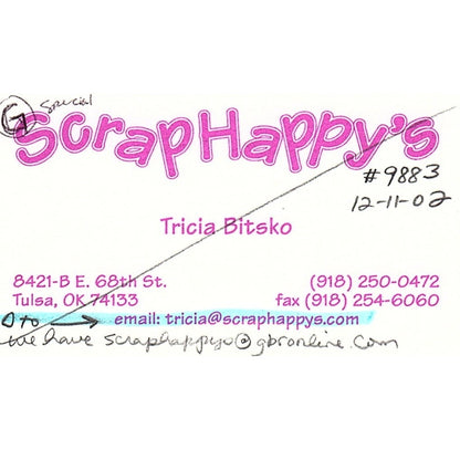 Scraphappy's Tricia Bitsko Tulsa OK Vintage Business Card SC9-B9