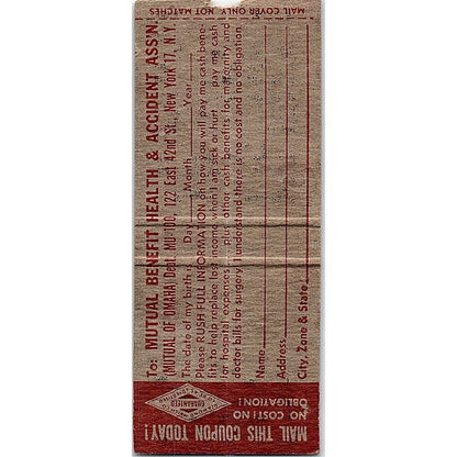 Happy Birthday to You Mutual of Omaha Vintage Matchbook Cover SC7-Y10