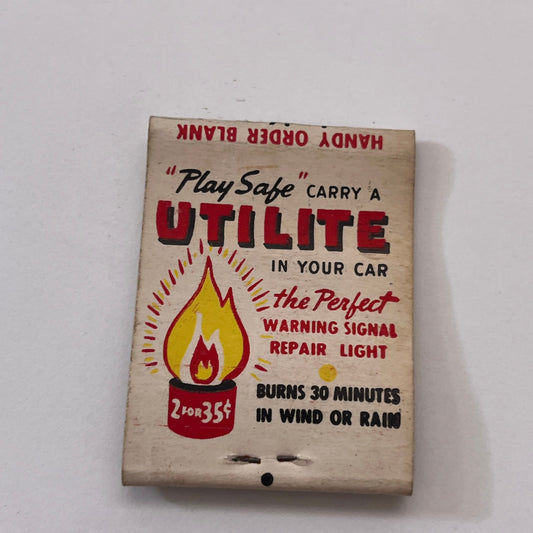 Utilite Warning Signal Light For Your Car Vintage Matchbook Cover TB8-MB-9