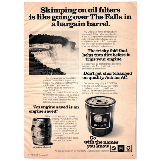 GM AC Delco Oil Filters Bargain Barrel 1977 Ad D25