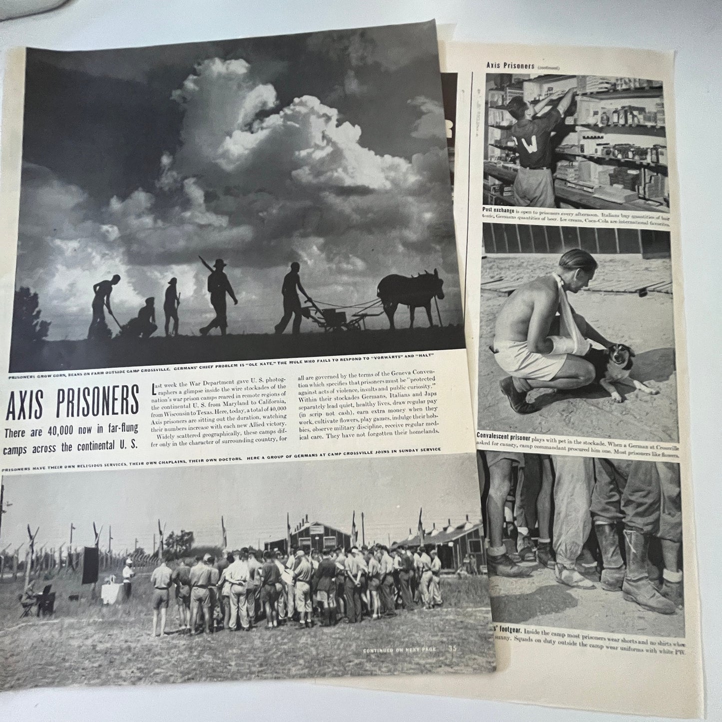 Axis Prisoners in US War Camps 2 Pages 1940s WWII Era Article V30-1