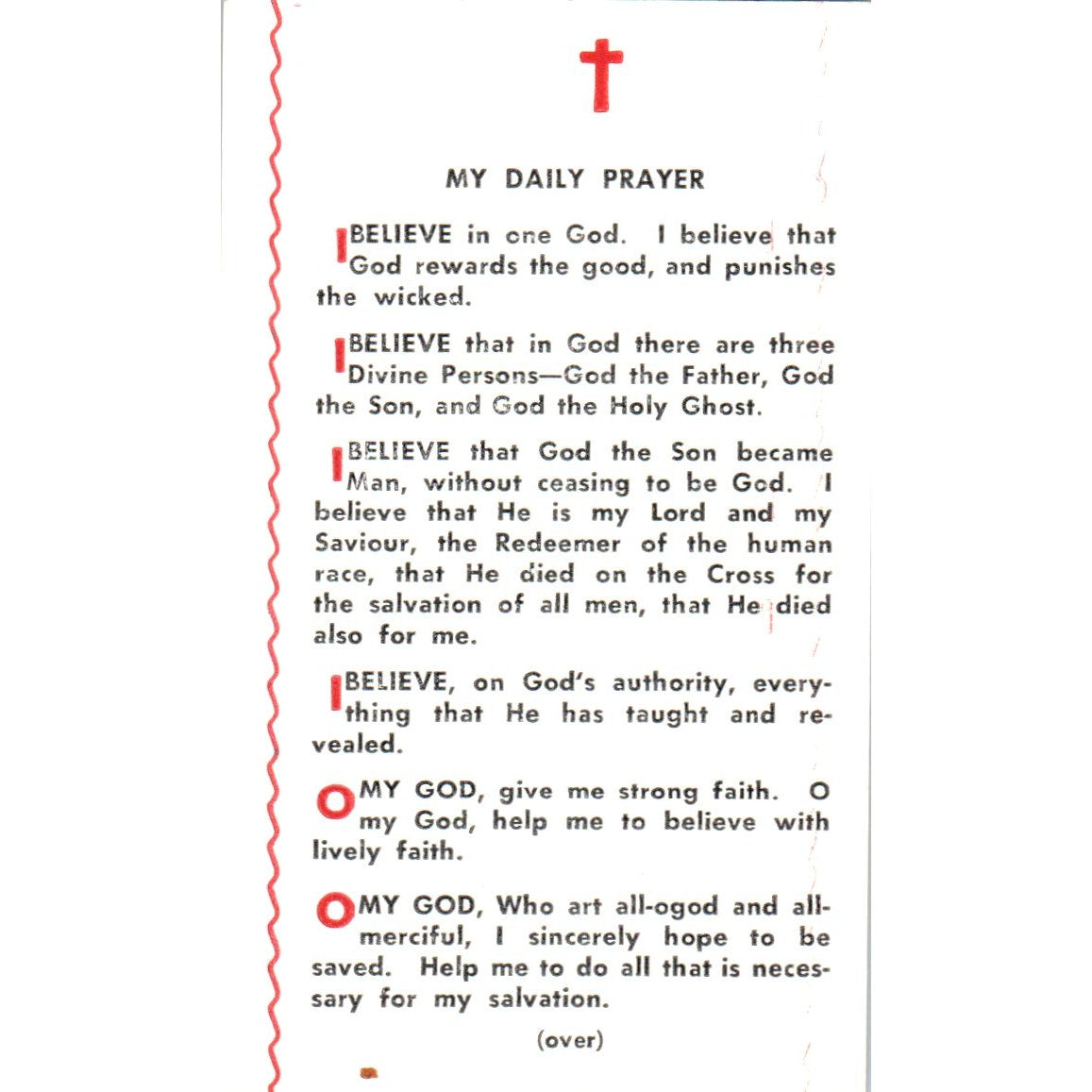 My Daily Prayer St. Joseph Hospital Joliet IL Vintage Prayer Card TH2-PC1