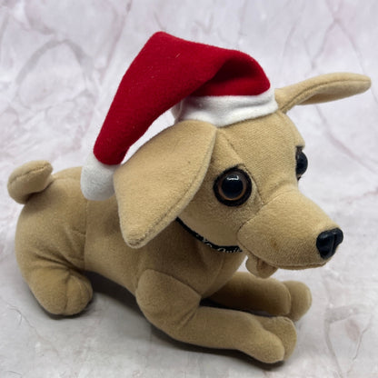 Vtg Yo Quiero Taco Bell Talking Chihuahua Dog Plush Toy 6" Santa Christmas TA9