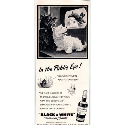Black & White Scotch Fleischmann Distilling 1951 Magazine Ad D17